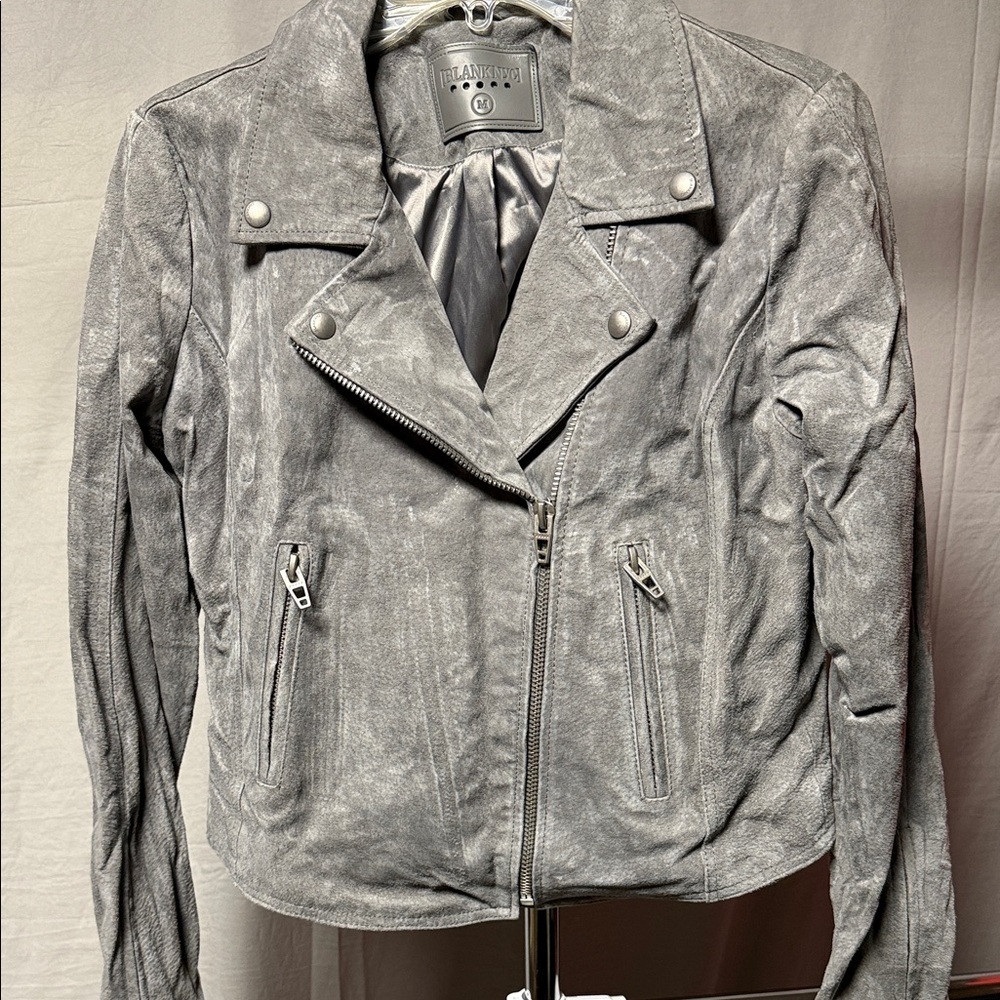 Blank NYC Ash Gray Leather Jacket​